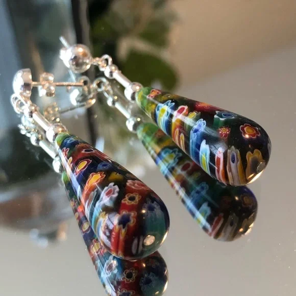 Glass of Venice Millefiori Earrings Murano Glass - Picture 8 of 12